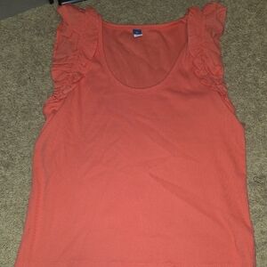 Women's Ruffled Coral Top XL Bnwt